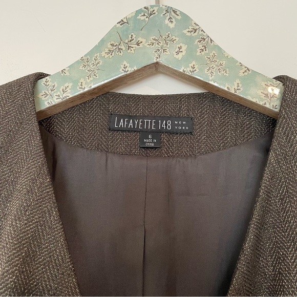 Lafayette 148 Tie Waist Olive Green Blazer - Picture 2 of 6